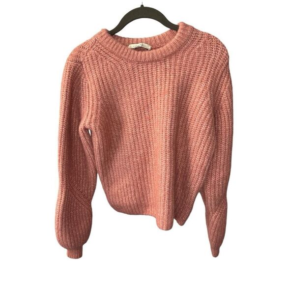 NWT ANN TAYLOR LOFT Pullover Fuzzy Ribbed Sweater Pink 2XS - Picture 4 of 11